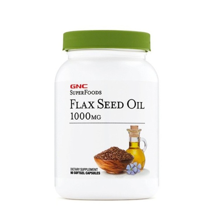 GNC Natural Brand Flax Seed Oil 1000 mg - 90 Capsule Gelatinoase