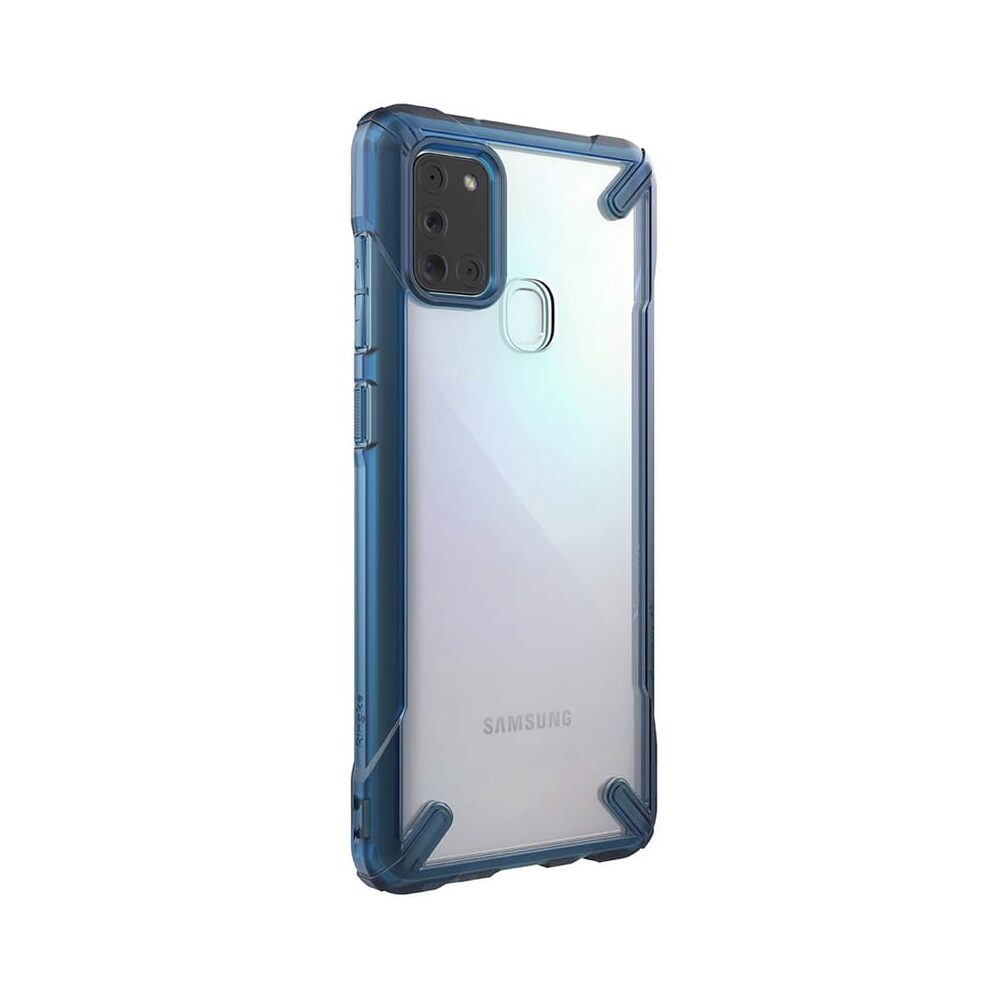 Husa Antisoc Ringke Fusion X pentru Samsung Galaxy A21s, Albastru