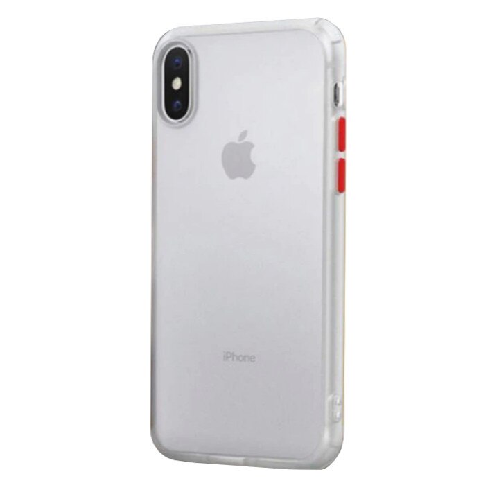 Husa mata cu bumper din silicon pentru iPhone X/XS White