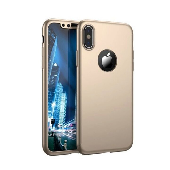 Husa 360 pentru iPhone X Gold