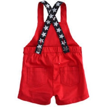 Salopeta scurta baieti Ido rosie cu stelute 3 Salopeta scurta baieti Ido rosie cu stelute 3