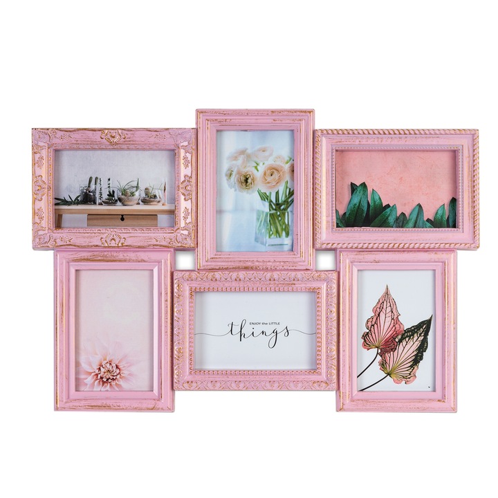 Rama foto Galerie Antique Rose, 53x36 cm, roz antichizat