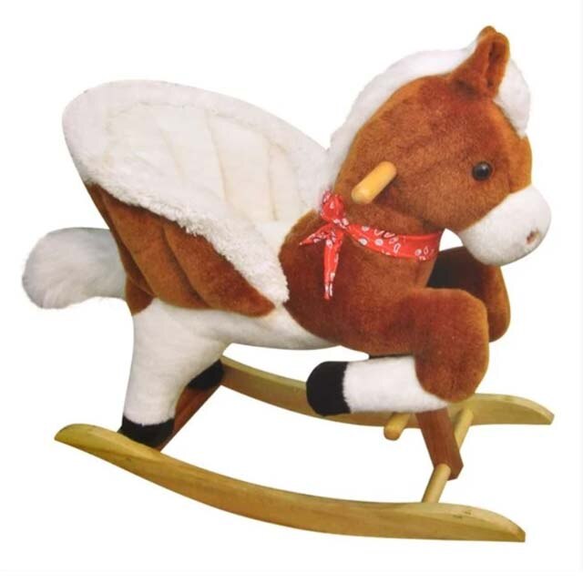 Balansoar pentru copii Felis, Model calut, Scoate sunete, 3 x AA, Sarcina maxima 20kg, 60 x 70 cm, Maro