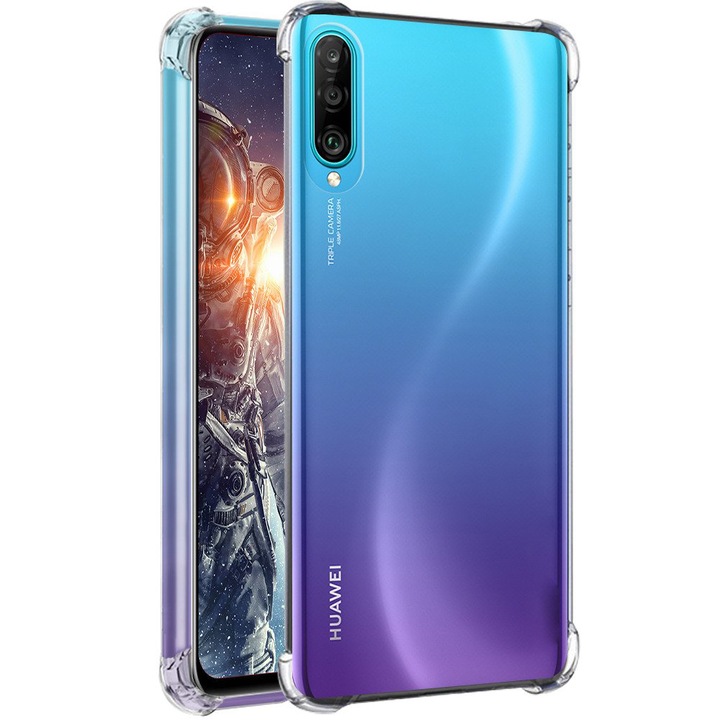 Защитен капак, Удароустойчив, Silicon High Tech, Съвместим с Huawei P30 Lite, Crystal Clear