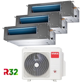 Aer conditionat Multisplit Duct Vivax ACP-27COFM79AERI / 2x ACP-12DT35AERI + ACP-18DT50AERI, R32, Inverter, Clasa A++, Pompa de drenaj incorporata, Auto Restart, Autodiagnoza, Autocuratare Aer conditionat Multisplit Duct Vivax ACP-27COFM79AERI / 2x ACP-12DT35AERI + ACP-18DT50AERI, R32, Inverter, Clasa A++, Pompa de drenaj incorporata, Auto Restart, Autodiagnoza, Autocuratare