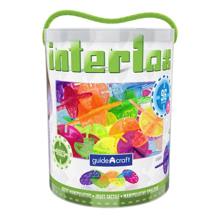 Set de constructie, Interlox, discuri interconectabile, 96 piese, Guidecraft