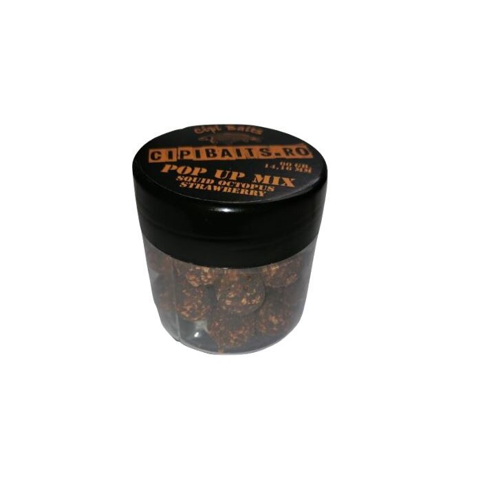 Cutie 60gr Boilies de carlig PopUp Mix aroma Squid Octopus Strawberry 14 & 16mm