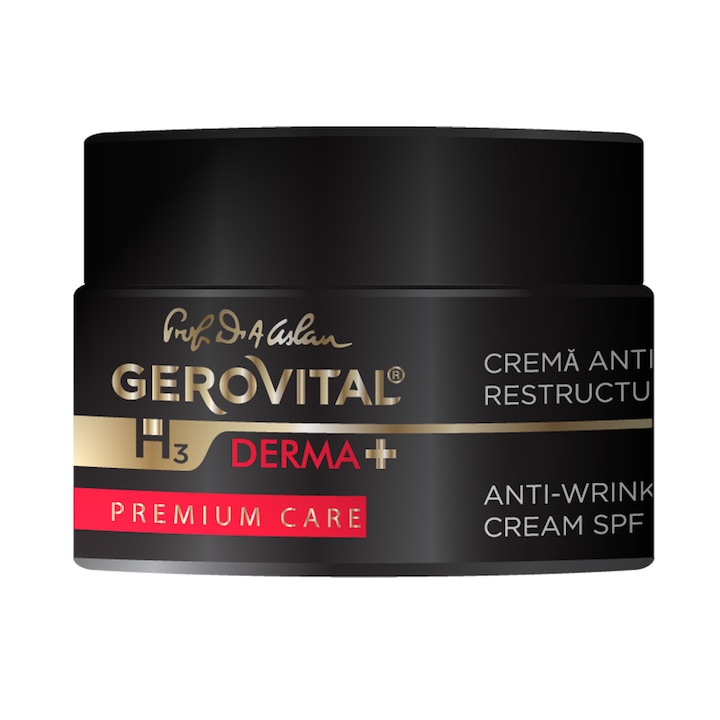 Крем за лице Gerovital H3 Derma+ Premium Care, Против стареене, SPF10, 50 мл