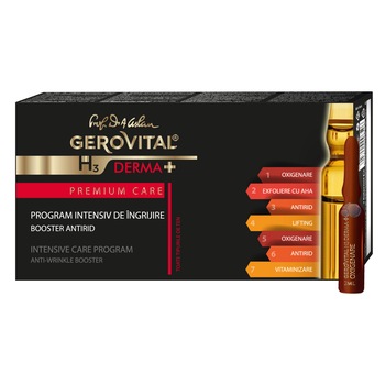 Fiole program intensiv de ingrijire Gerovital H3 Derma+ Premium Care, 7 buc x 2 ml Fiole program intensiv de ingrijire Gerovital H3 Derma+ Premium Care, 7 buc x 2 ml