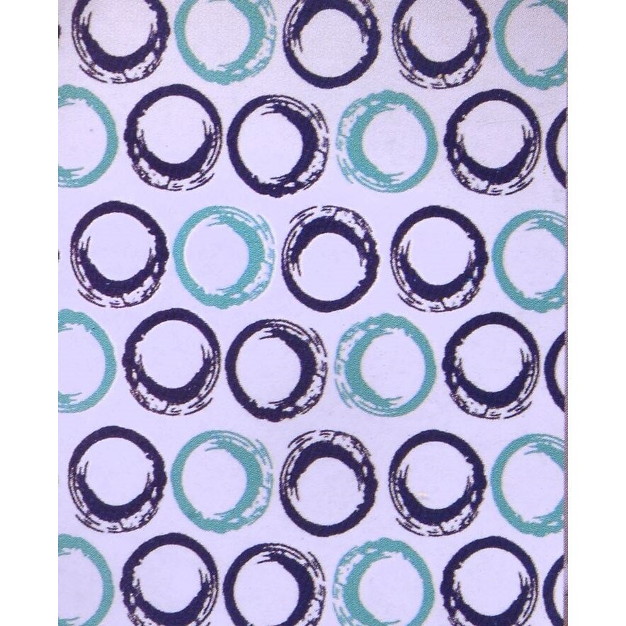 Perdea pentru baie, cu cercuri colorate pe fundal alb, material poliester, dimensiune 180 x 180 cm