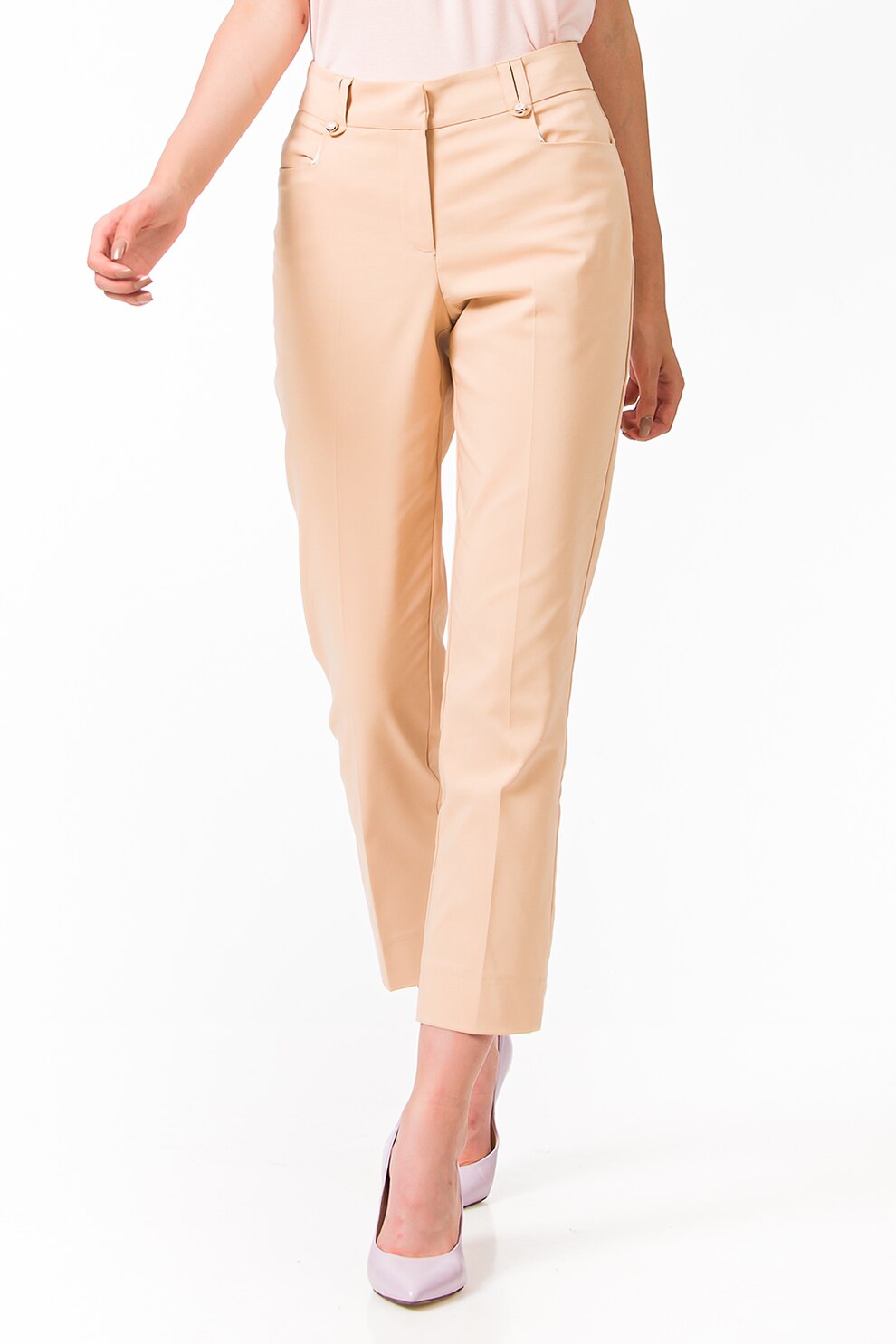 Sense, Pantaloni crop slim fit, Bej