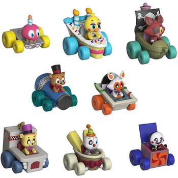 Set 8 x Figurine Funko Racers , Five Nights at Freddy's ,Freddy, Chica, Foxy, Marionette, Golden Freddy, Cupcake, Lolbit, Ennard, 6 cm, Multicolor Set 8 x Figurine Funko Racers , Five Nights at Freddy's ,Freddy, Chica, Foxy, Marionette, Golden Freddy, Cupcake, Lolbit, Ennard, 6 cm, Multicolor