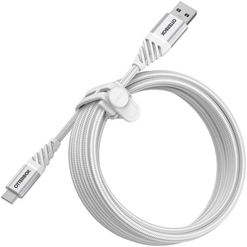 Cablu pentru incarcare si transfer de date Otterbox Premium USB/USB Type-C 3m Alb