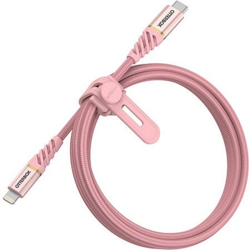 Cablu pentru incarcare si transfer de date Otterbox Premium USB Type-C/Lightning 1m Rose Gold
