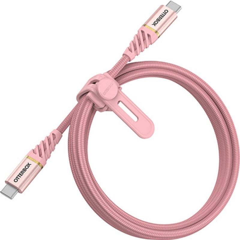 Cablu pentru incarcare si transfer de date Otterbox Premium 2xUSB Type-C 1m Rose Gold