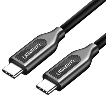 Cablu UGREEN USB-C To USB-C, 3.1, Gen2, Zinc Alloy Shell, 5A, Nickel Plating, 1m, Negru Cablu UGREEN USB-C To USB-C, 3.1, Gen2, Zinc Alloy Shell, 5A, Nickel Plating, 1m, Negru