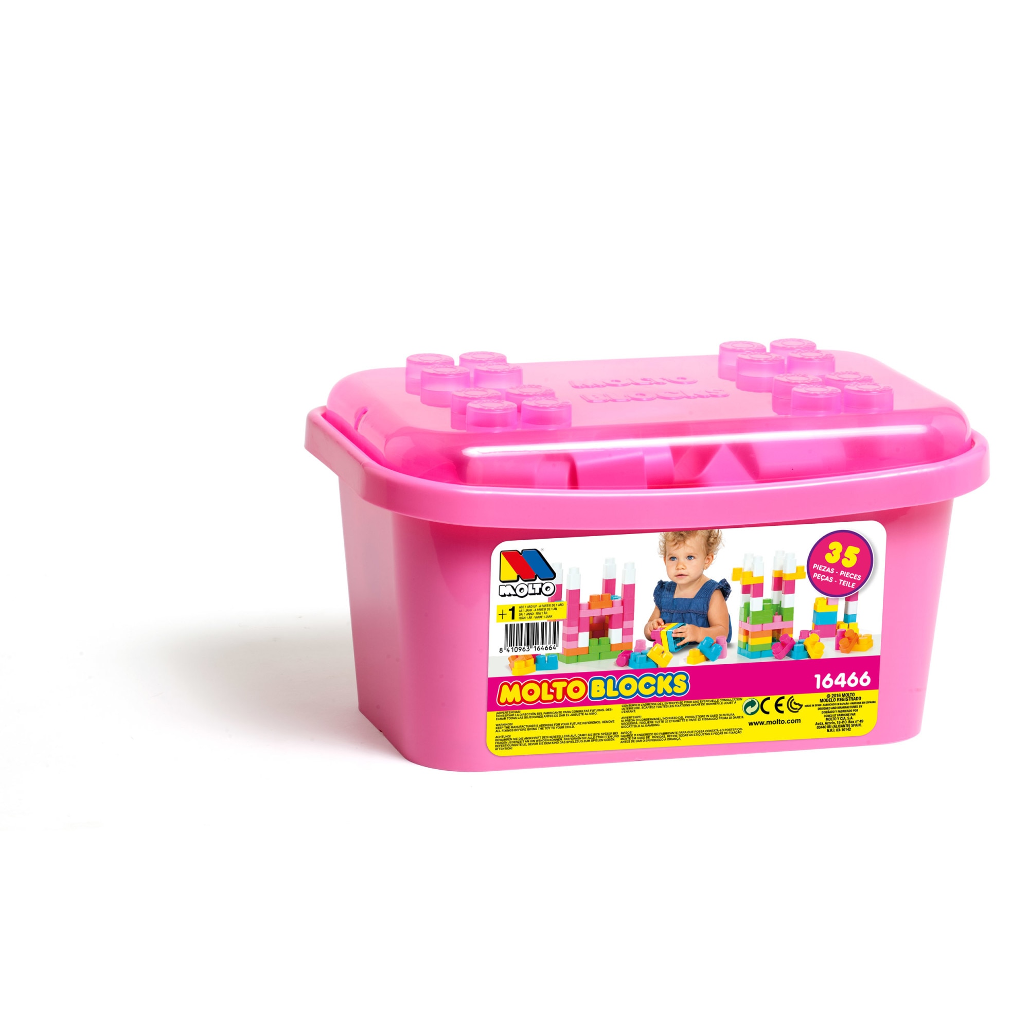 Cutie cu 35 de cuburi de constructie Molto roz