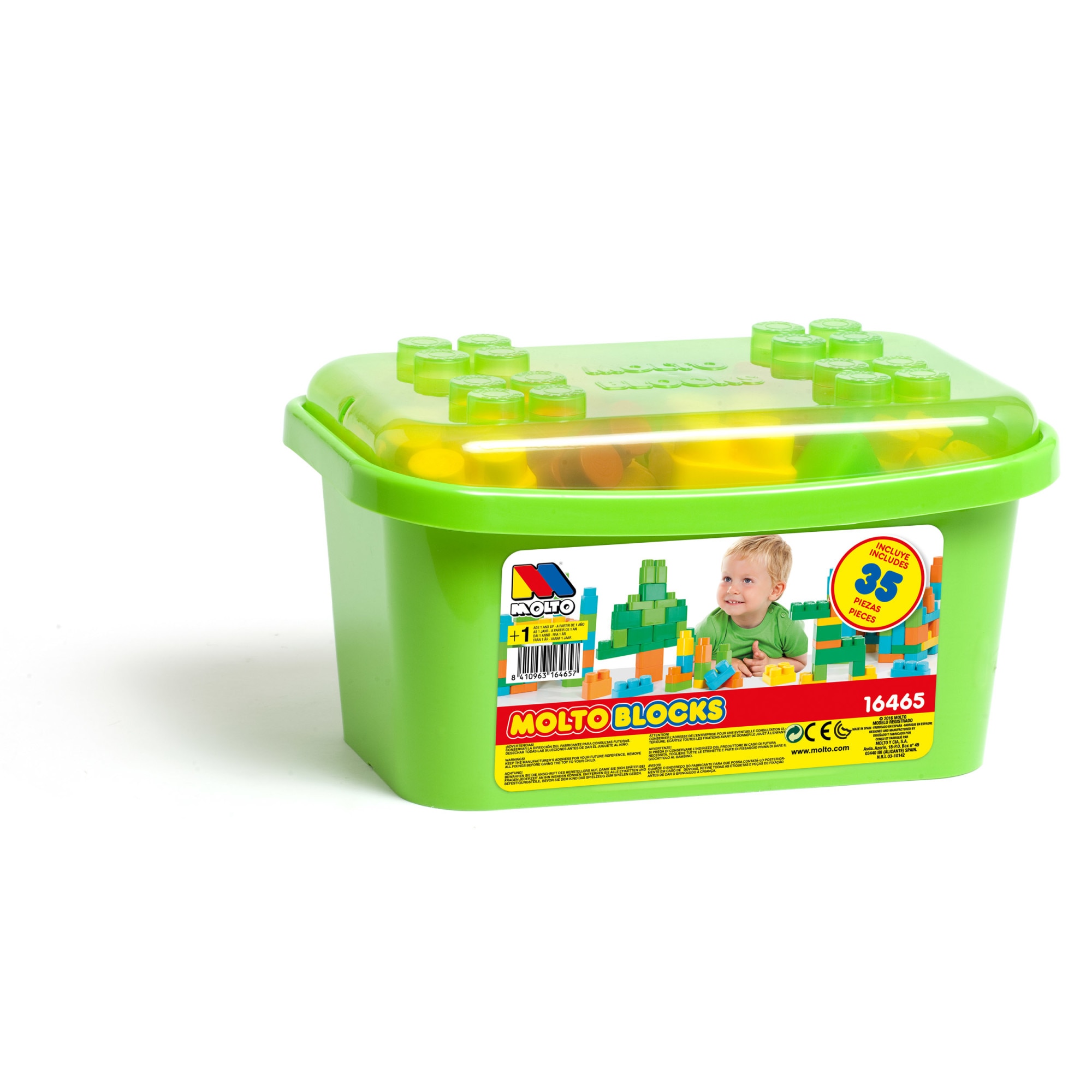 Cutie cu 35 de cuburi de constructie Molto verde