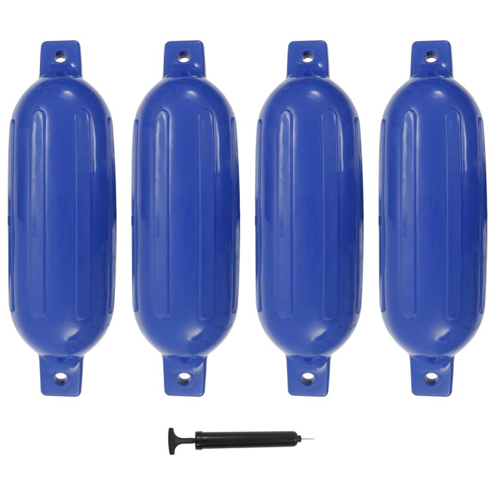 Set 4 baloane de acosatare barca vidaXL, PVC, 58.5 x 16.5 cm, Albastru