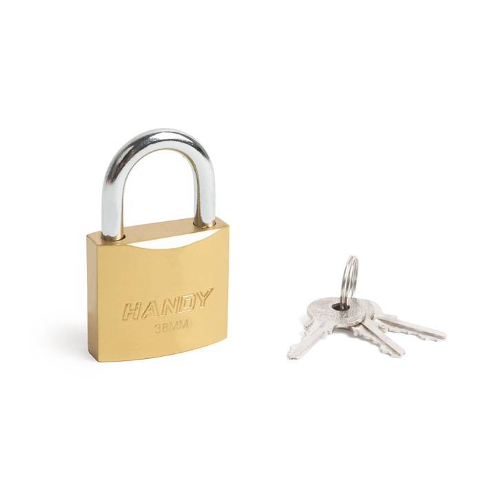 Lacat Handy, Alama/Otel inoxidabil, 38 mm, Diametru clema 6 mm