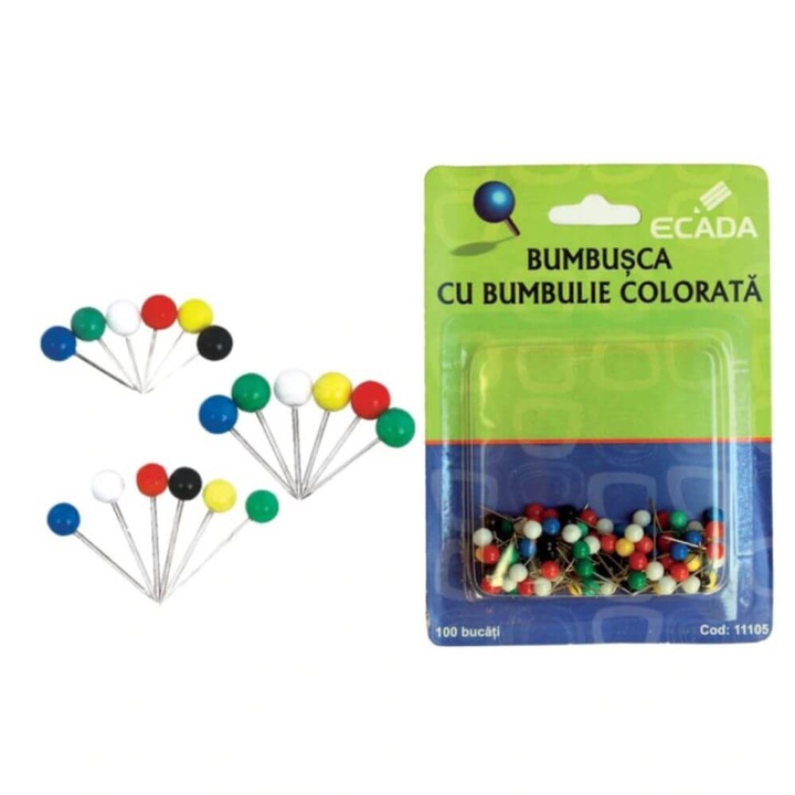Ace cu Gamalie ECADA, Material Plastic, 100 Buc/Set, 17 mm, Multicolor