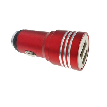 Incarcator auto Universal, 2 x USB , intrare DC 12 V - 24 V, iesire DC 5V 2.1A, rosu Incarcator auto Universal, 2 x USB , intrare DC 12 V - 24 V, iesire DC 5V 2.1A, rosu
