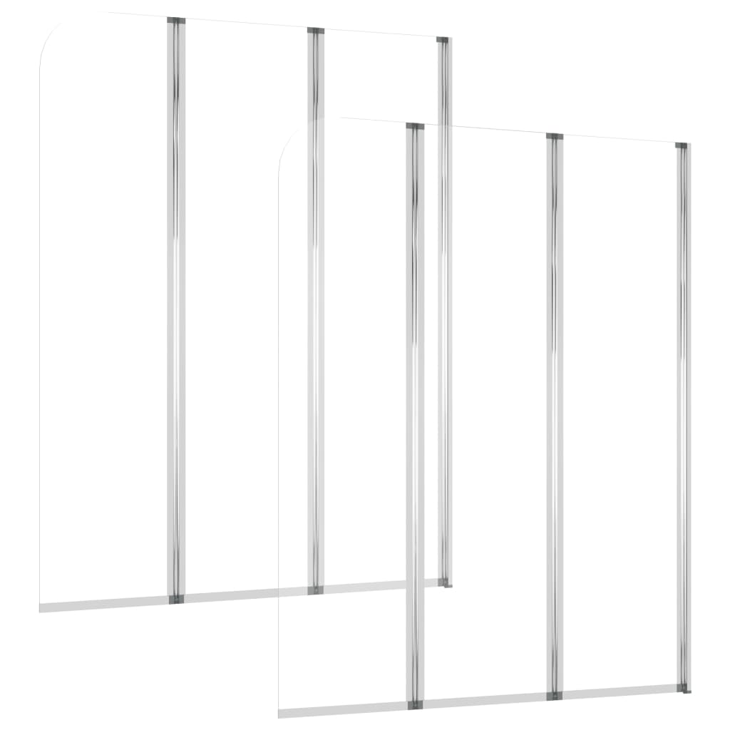 Set 2 paravane laterale de dus, vidaXL, Sticla securizata/ALuminiu, 104 x 130 cm, Transparent