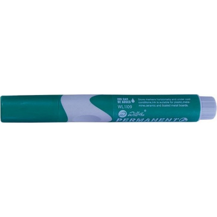 Permanent marker Willgo cu grip varf rotund - verde
