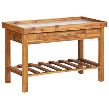 Banc de lucru de gradina, vidaXL, Lemn, 100 x 50 x 60 cm, Maro Banc de lucru de gradina, vidaXL, Lemn, 100 x 50 x 60 cm, Maro
