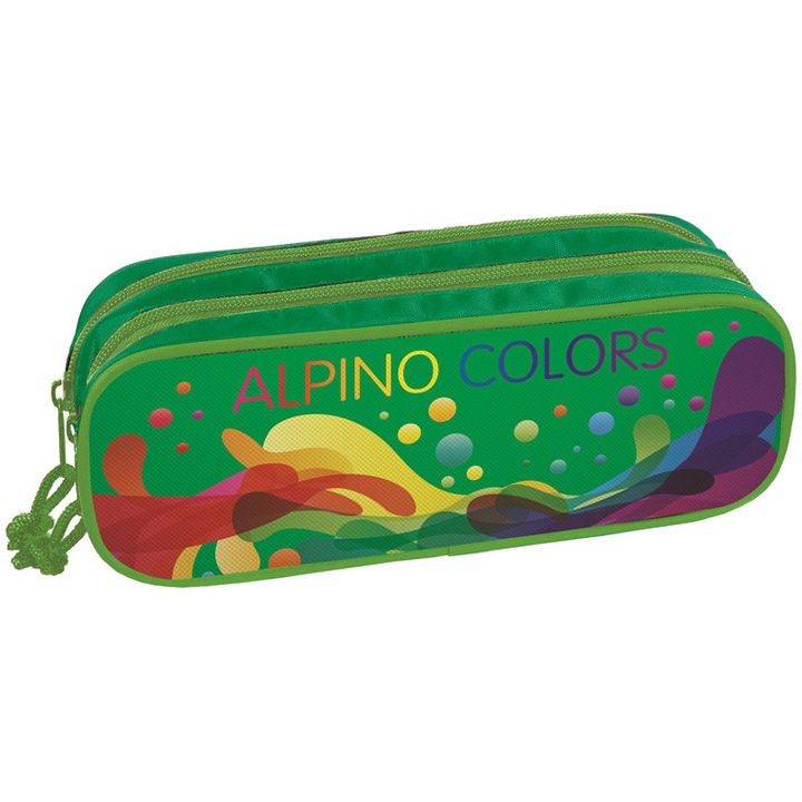 Моливник ALPINO с 2 ципа, Правоъгълен, Colors