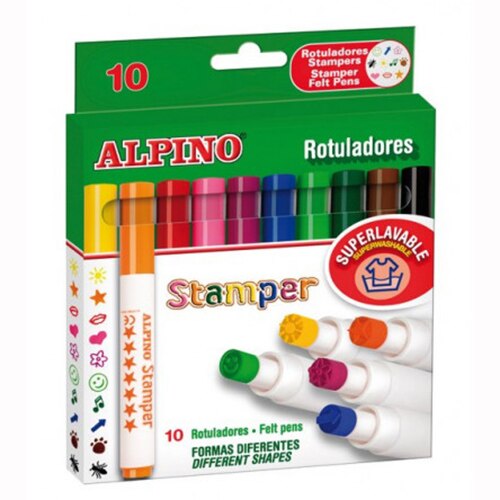 Set 10 stampile ALPINO diverse forme, cutie carton,Fantasy