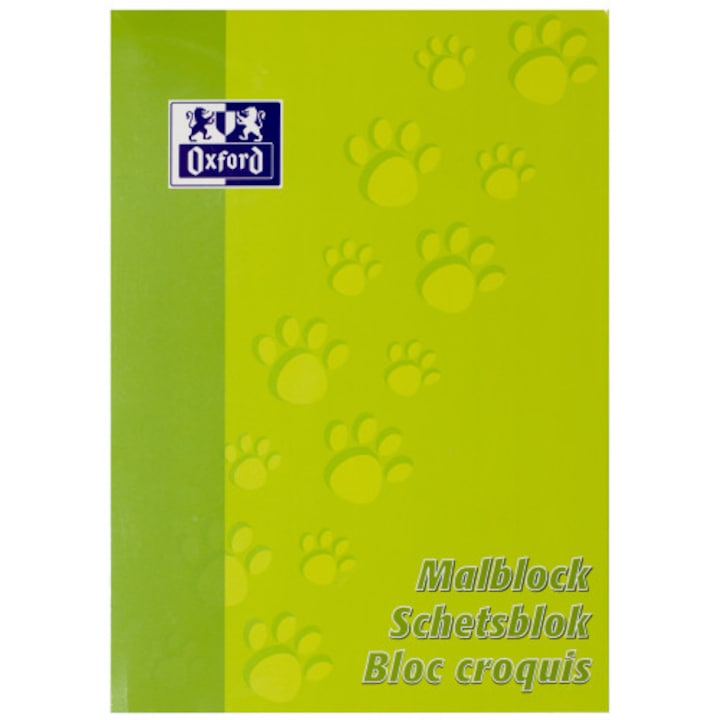 Blocnotes A4 OXFORD, 100 file - 90g/mp, pentru desenat - velin