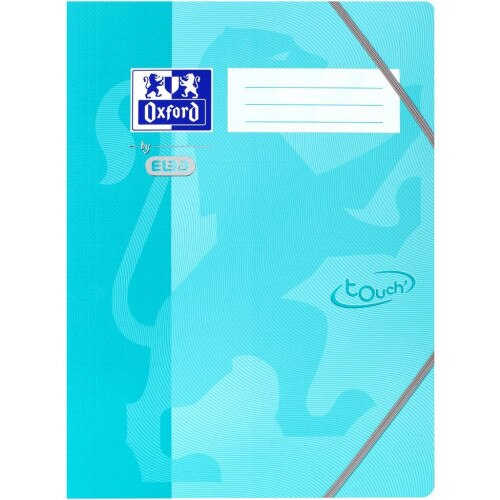 Mapa carton cu elastic pe colturi, OXFORD School Touch - aqua