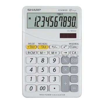 Calculator de birou SHARP 10 digits, dual power,EL-M332BBL - gri/alb Calculator de birou SHARP 10 digits, dual power,EL-M332BBL - gri/alb