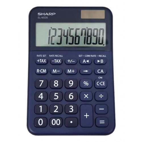 Calculator de birou SHARP 10 digits, dual power,EL-M335BBL - bleumarin