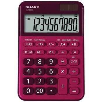 Calculator de birou SHARP 10 digits, dual power,EL-M335BRD - rosu Calculator de birou SHARP 10 digits, dual power,EL-M335BRD - rosu