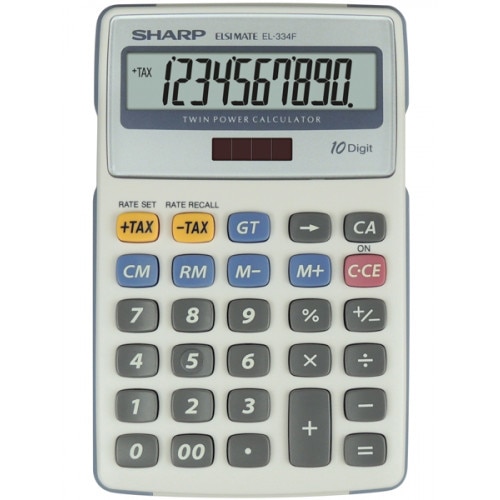 Calculator de birou SHARP 10 digits, dual power,EL-334FB - gri