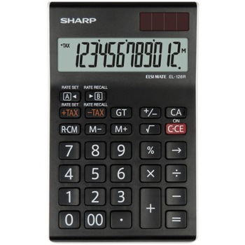 Calculator de birou SHARP 12 digits, dual power,EL-126RWH - negru/alb Calculator de birou SHARP 12 digits, dual power,EL-126RWH - negru/alb