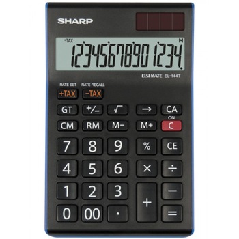 Calculator de birou SHARP 14 digits, dual power,EL-144TBL - negru Calculator de birou SHARP 14 digits, dual power,EL-144TBL - negru
