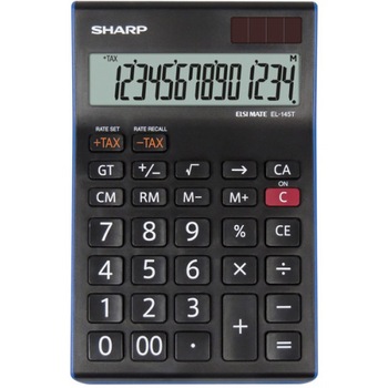 Calculator de birou SHARP 14 digits, dual power,EL-145TBL - negru Calculator de birou SHARP 14 digits, dual power,EL-145TBL - negru