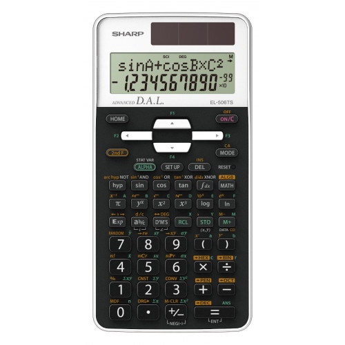 Calculator stiintific SHARP 12 digits, 470 functiuni, 161x80x15 mm, dual power,EL-506TSWH - alb