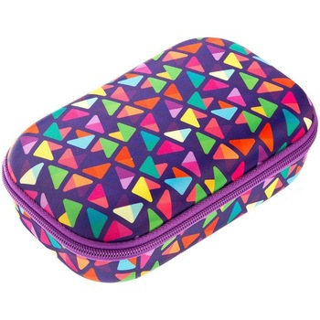 Penar cu fermoar, Zipit Colorz Storage box, triunghiuri mov, 21 x 7.5 x 13.5 cm Penar cu fermoar, Zipit Colorz Storage box, triunghiuri mov, 21 x 7.5 x 13.5 cm