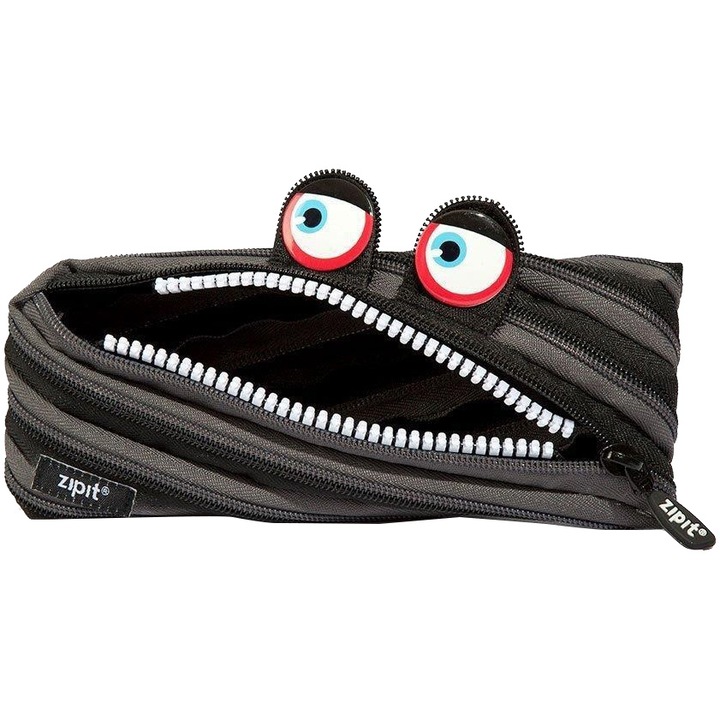 Penar cu fermoar, Zipit Wildlings, negru, 22 x 2 x 10 cm