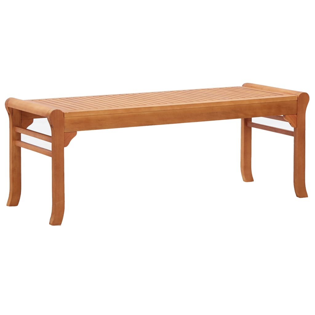 Banca de gradina cu 2 locuri, vidaXL, Lemn de eucalipt, 120 x 44 x 45 cm, Maro