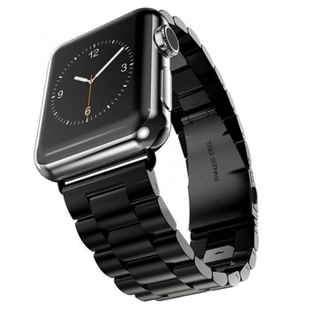 Curea Metalica pentru Apple Watch, Compatibila cu Apple Watch 1/2/3/4/5/6, Negru, 42 mm