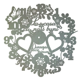 Ceas personalizat cu mesaj pentru nasi buni, Lemn, 40 cm Ceas personalizat cu mesaj pentru nasi buni, Lemn, 40 cm