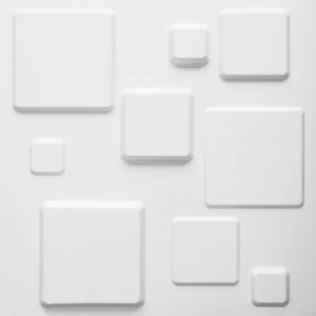 Set 24 placi decorative de perete WallArt, model 3D GA-WA09 Squares, 50 x 50 x 1,75 cm, 6mp, Fibra naturala din plante presate in mulaj, Alb Set 24 placi decorative de perete WallArt, model 3D GA-WA09 Squares, 50 x 50 x 1,75 cm, 6mp, Fibra naturala din plante presate in mulaj, Alb