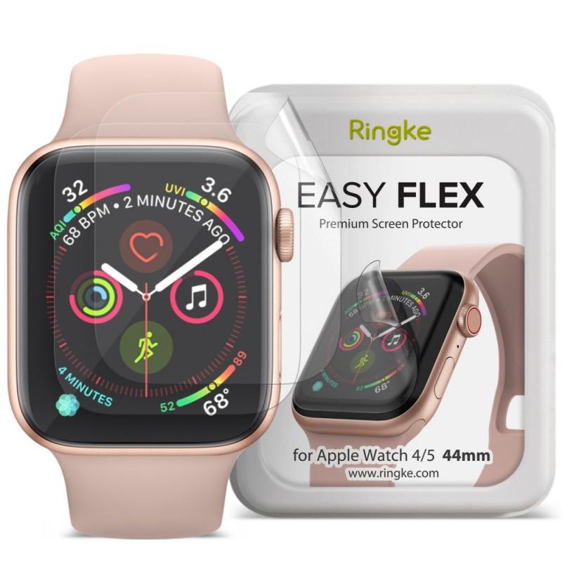 Set 3 folii protectie transparenta TPU Case friendly Ringke Easy Flex Apple Watch 4/5/6/7/SE (44/45mm)