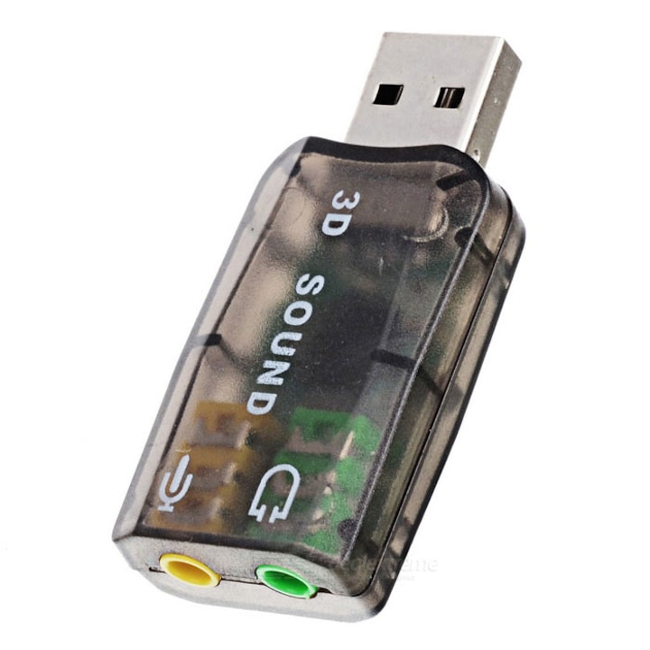 USB külső hangkártya Jack 3.5 mm kiment és mikrofon bemenet