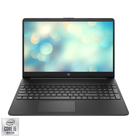 Laptop HP 15s-fq1011nq cu procesor Intel® Core™ i5-1035G1 pana la 3.60GHz Ice Lake, 15.6", Full HD, 16GB, 512GB SSD, Intel UHD Graphics, Free DOS, Jet Black
